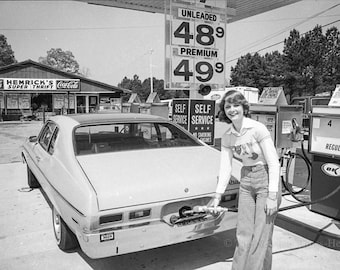 Vintage Gas Price Postcard