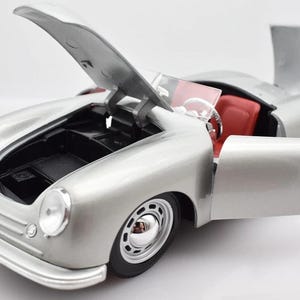 Vintage 1948 Porsche No. 1 Type 356 Roadster, Silver, Diecast