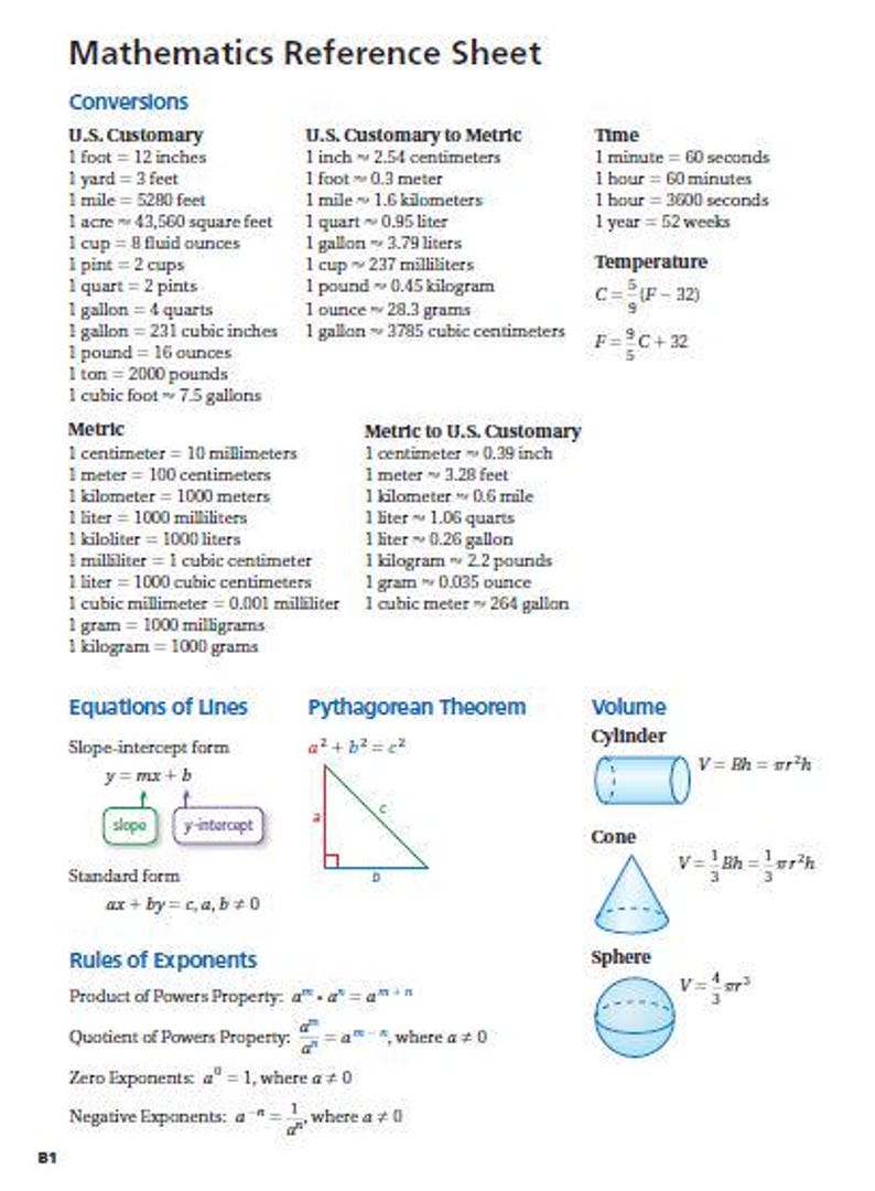 Algebra+math Reference Charts Bundle 8 X 10 Digital Download - Etsy