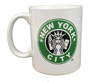 Taza de café vintage de Starbucks de la ciudad de Nueva York