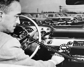 Vintage Mobile Car Phone Postcard