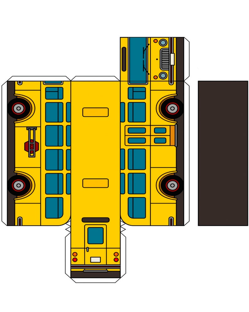 Yellow Bus Cut Out Print 8 X 10 - Etsy