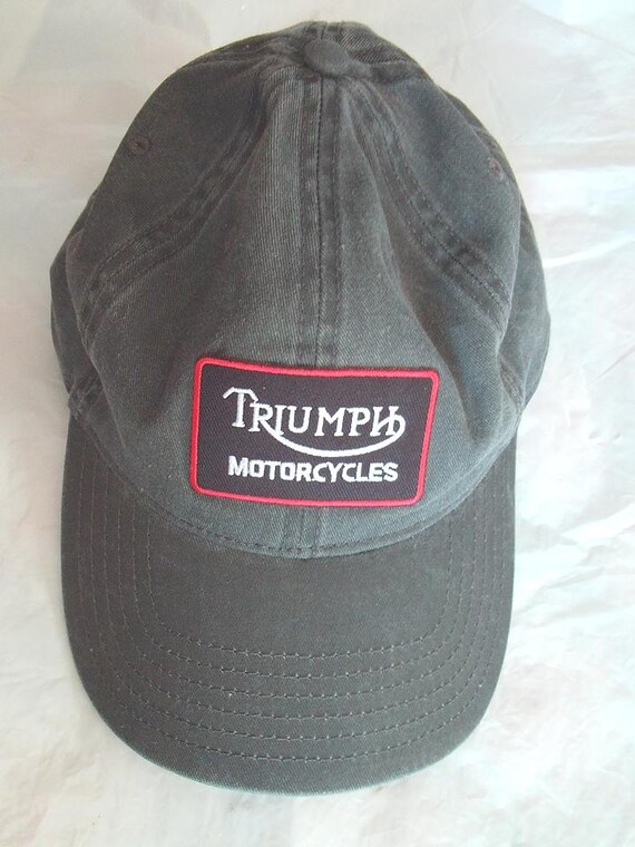 Vintage Triumph Motorcycles Black Racing Baseball Cap with OSFA