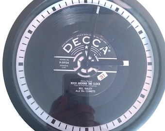 Rock Around The Clock Wall Clock, Home Decor, Music, 1950s, 1960s, gift