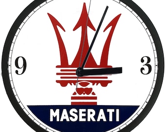 Maserati Wall Clock Retro Design, mancave, garage, home decor, cars, Chevy, gift