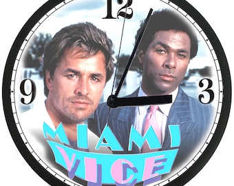 Reloj de pared de Miami Vice, crimen, años 80, serie de televisión, decoración del hogar, regalo