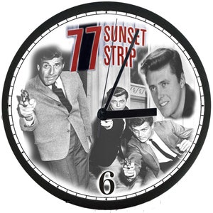 Sunset Strip Wall Clock, TV Show, crime, private eye, home decor, 1960s, gift