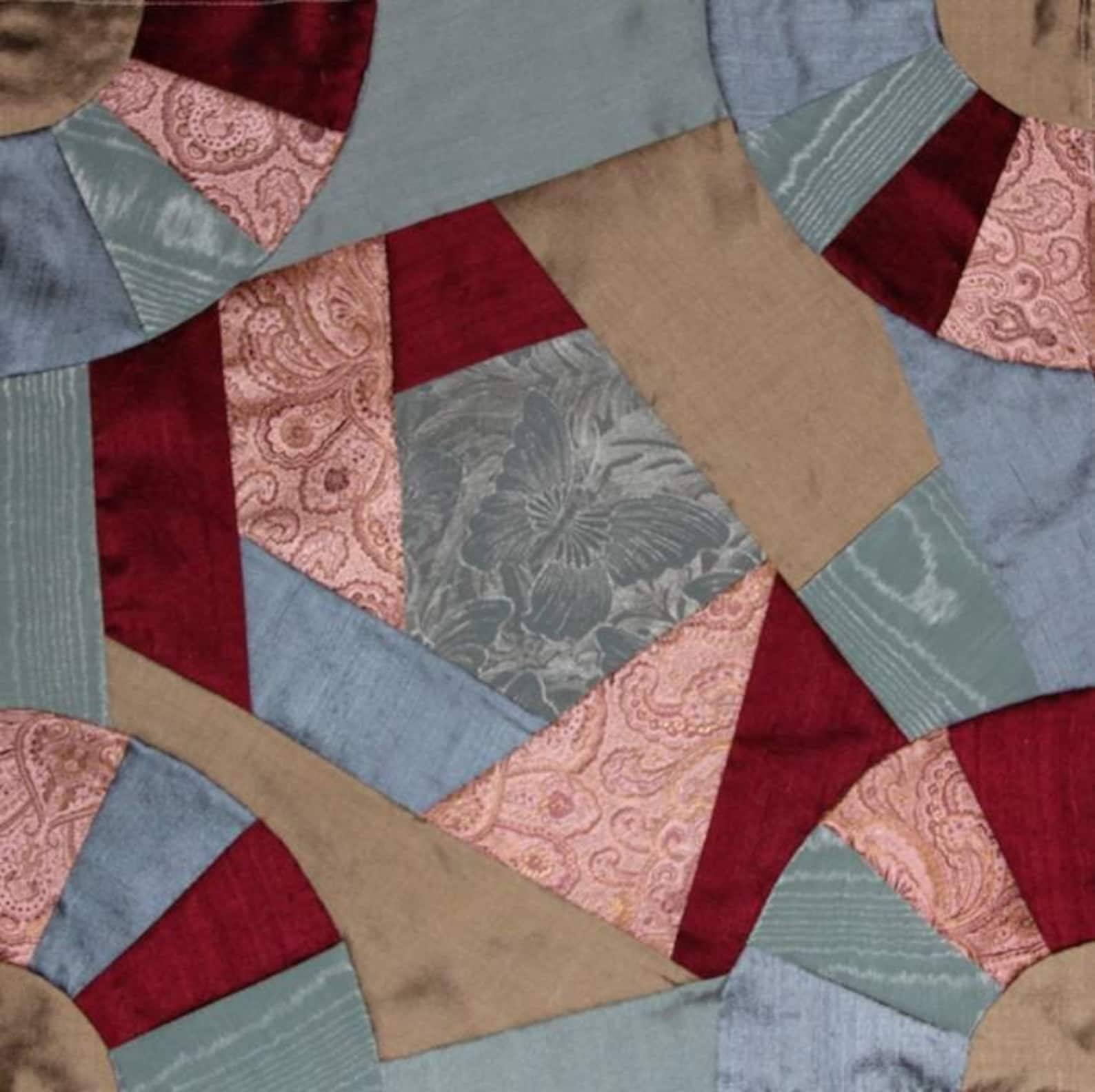 Ready to Embellish Crazy Quilt Fan Block, 20 X 20 Etsy