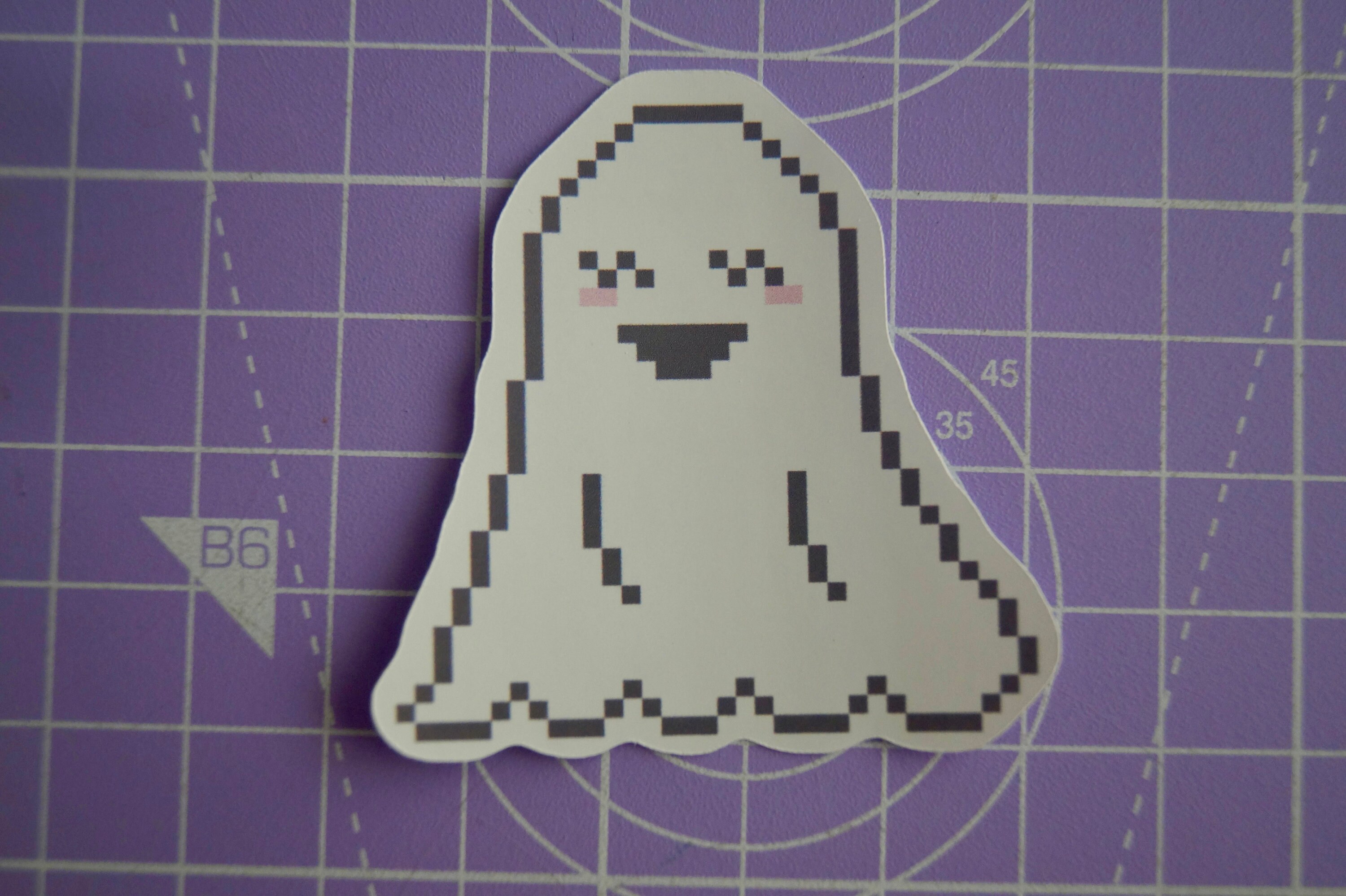 Cute Pixel Halloween Ghosty Sticker | Ghost Stickers | 5x5cm | Vinyl ...