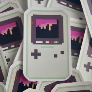 Cute Pixel Gameboy Colour Console Sticker | Gaming Console Stickers | 3x5cm | Vinyl Stickers | Glossy Stickers