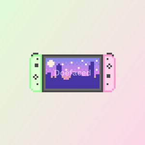 Pixel Art Switch Console Print | 4x6 | A6 | Pixel Art | Sunset Print | Cute Pixel Art Digital Illustration