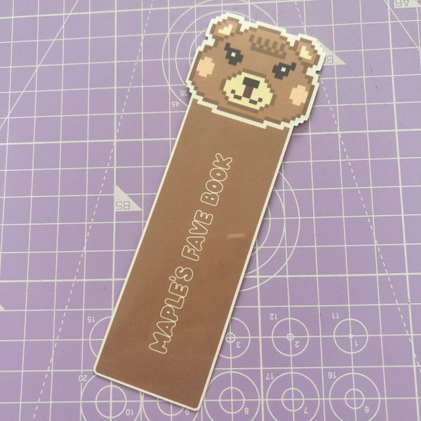 Cute Pixel Art Maple Animal Crossing New Horizons Name Bookmark | Laminated Front Bookmark | ACNH Bookmark | Digital Art Pixel Art Bookmark