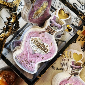 Wizard Magic World Sticker - Love potion: Amortencia with gold in relief