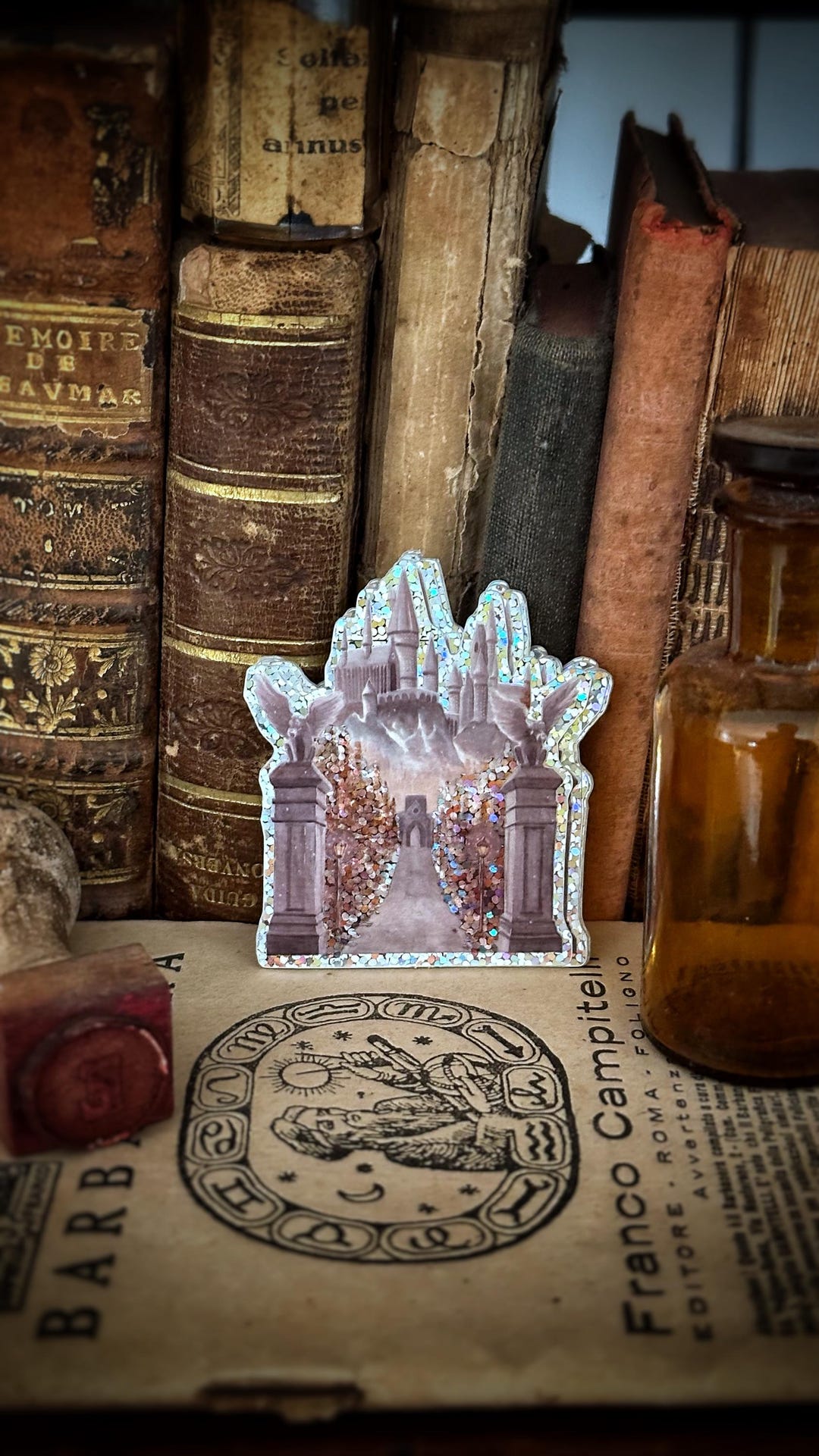 Magic Wizard Sticker Wizard Magic World Sticker - Magical Glitter Sticker School Castle in ...