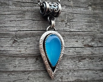 Handmade Sterling Silver Agate Pendant – Boho Silver Necklace – Natural Stone Jewelry – Unique Gift for Her