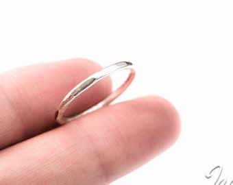 Stackable ring, sterling silver, handmade hammered ring, 1.8mm ring, skinny ring
