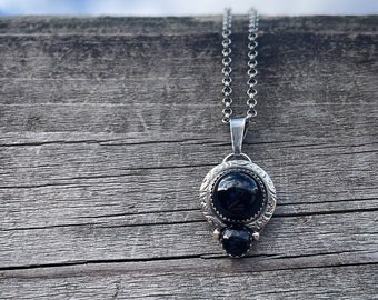 Handmade Sterling Silver Onyx Pendant – Boho Silver Nickel-Free Necklace – Natural Stone Jewelry – Unique Gift for Her
