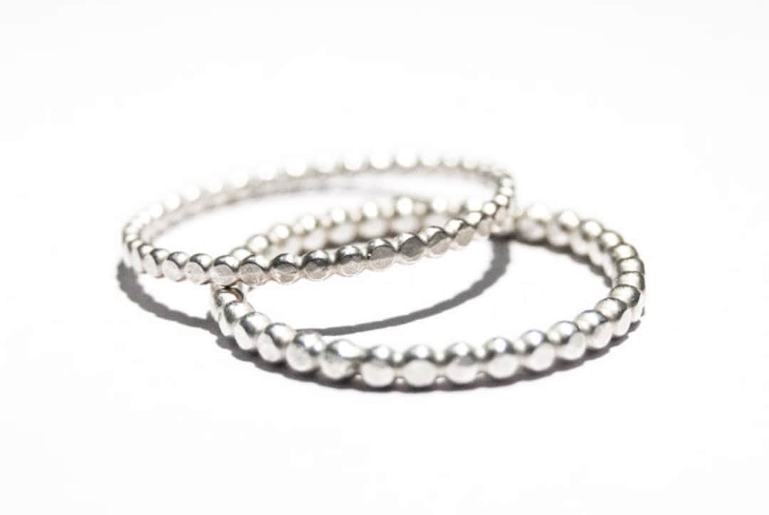 Sterling Silver Bubble Rings Oxidized Rings 2mm Hammered Etsy