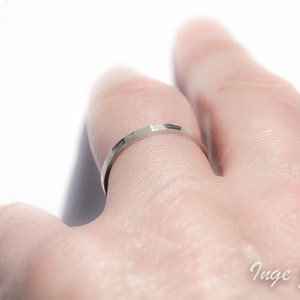 Sterling silver hammered band ring, 2mm x 1mm band ring, oxidized ring, friendship ring image 2