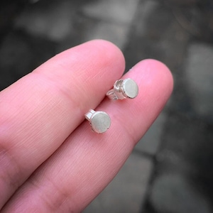 Stud earrings, oxidized sterling silver, 5mm pebble earrings, handmade ear studs, post earrings, recycled sterling silver