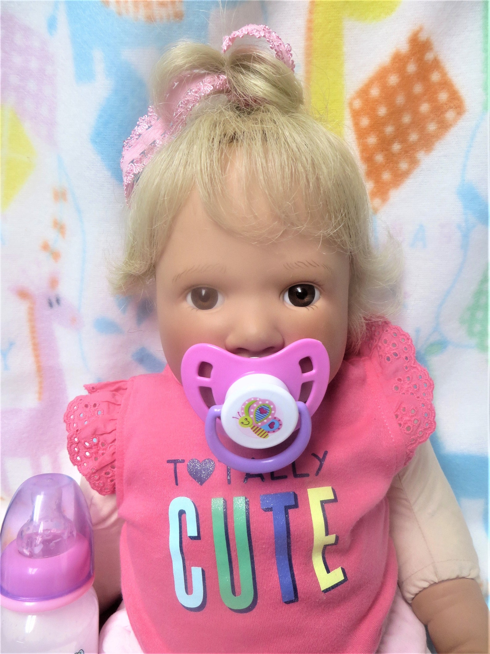 Reborn Baby Doll Bottle 5oz Precious Moments Girl & Her Puppy Etsy