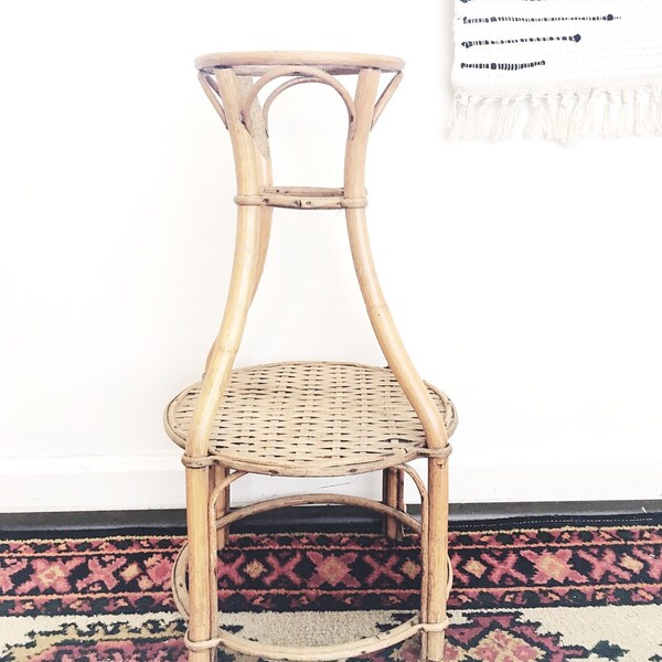 RESERVED FOR FAITH Vintage Rattan Plant Stand