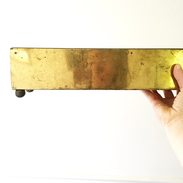 Vintage Long Brass Planter