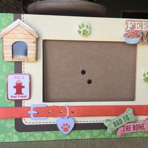 Dog picture frame, Dog Lover, cute embellished dog picture frame, Dog&#39;s bet friend, man&#39;s best friend, Feed me, Bad to the bone, dog house