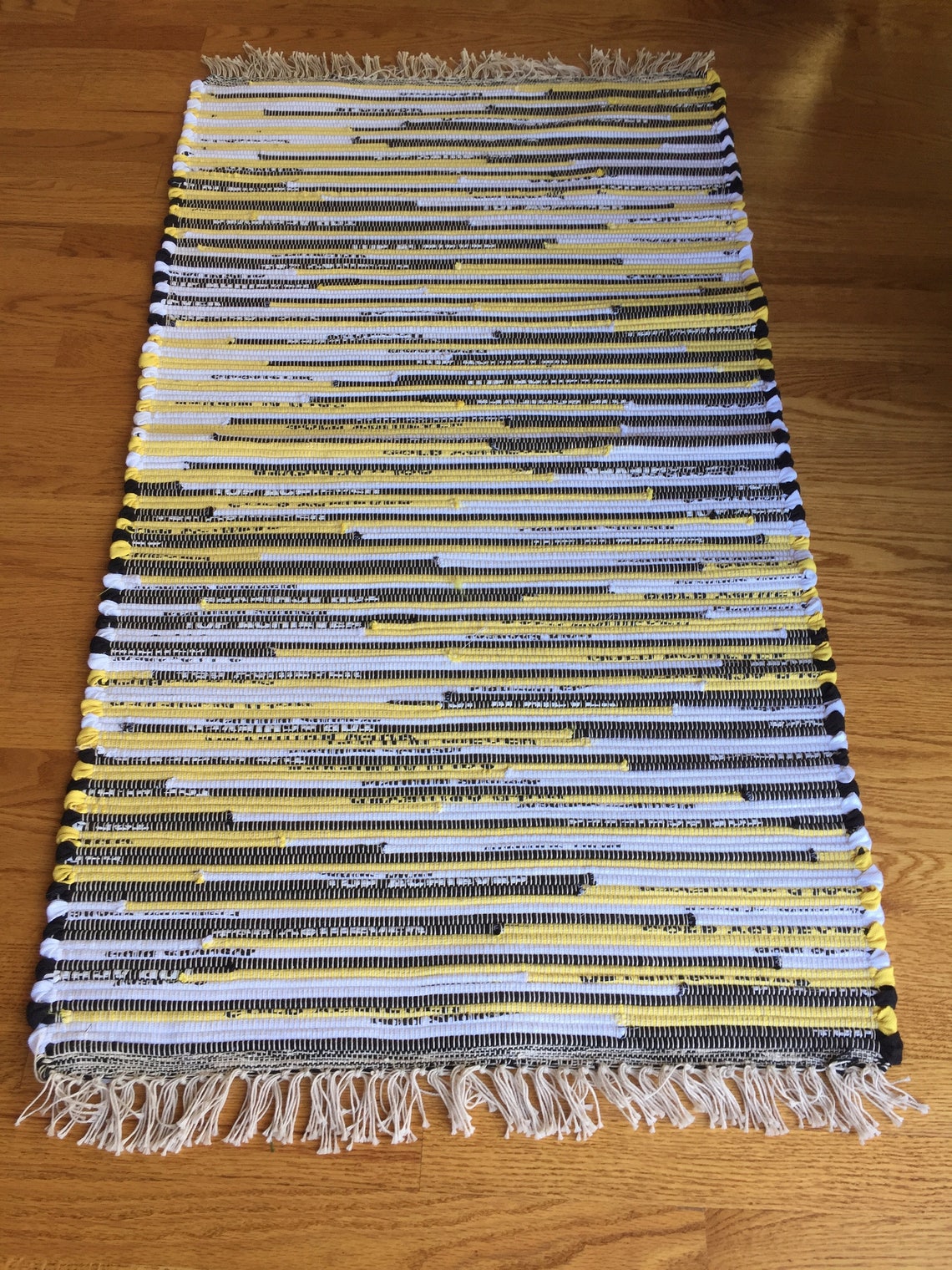 Black Yellow and White Rug Black Yellow and White Runner Etsy