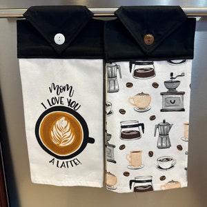 Latte, mamma jag älskar dig en latte, kaffekökshandduk, espressokökshandduk, kaffeälskare, kaffekopp, Java, mammapresent,