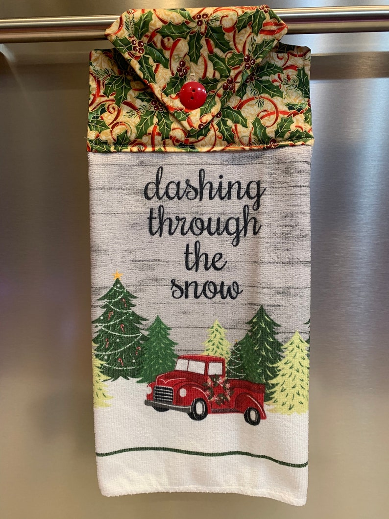 Red Truck Red Christmas Truck Red Truck Christmas Towel Etsy