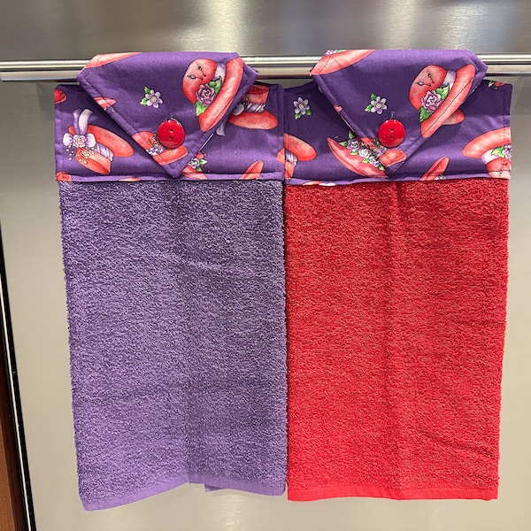 Red Hat Society, Red Hat Society towel, Red Hat Society purple cotton towel, Red Hat Society red cotton towel,