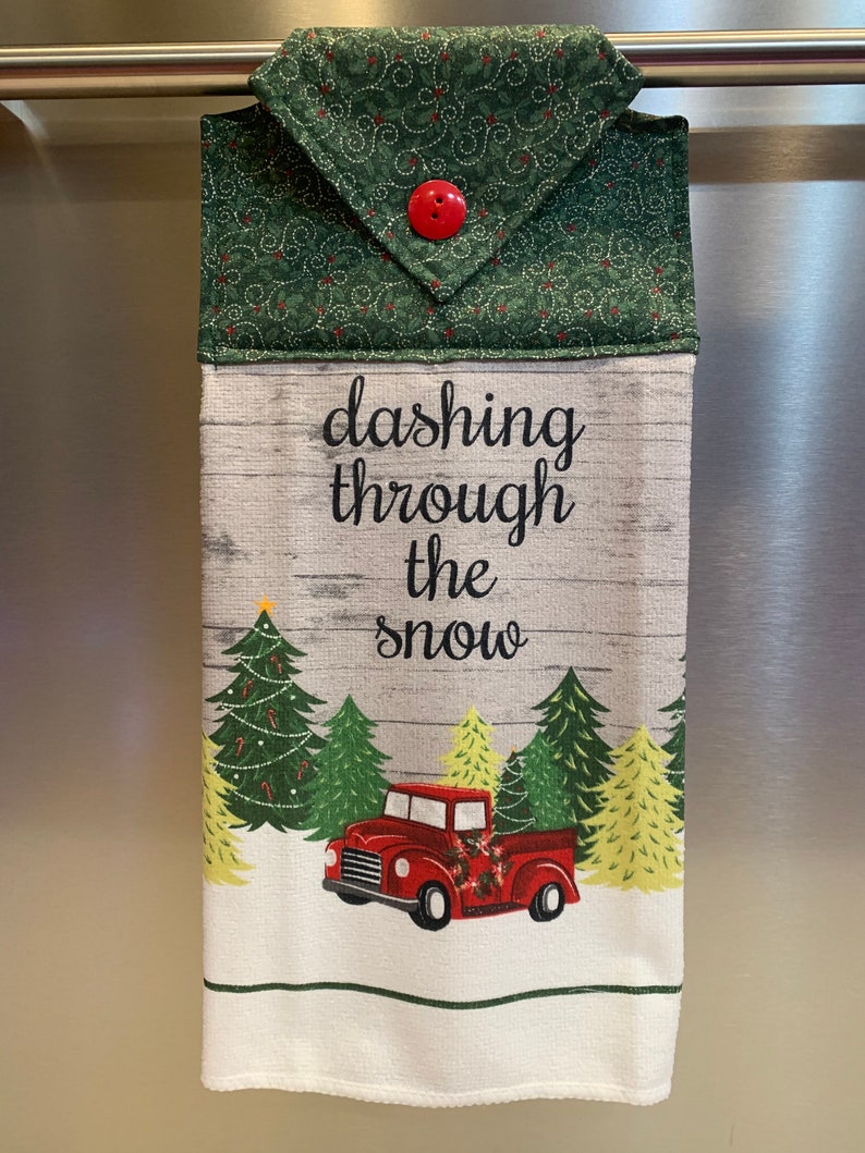 Red Truck Red Christmas Truck Red Truck Christmas Towel Etsy