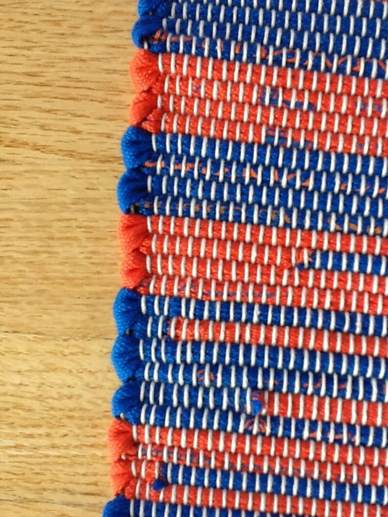 Royal Blue and Orange cotton rug 43 1/4 L x 28 W Etsy