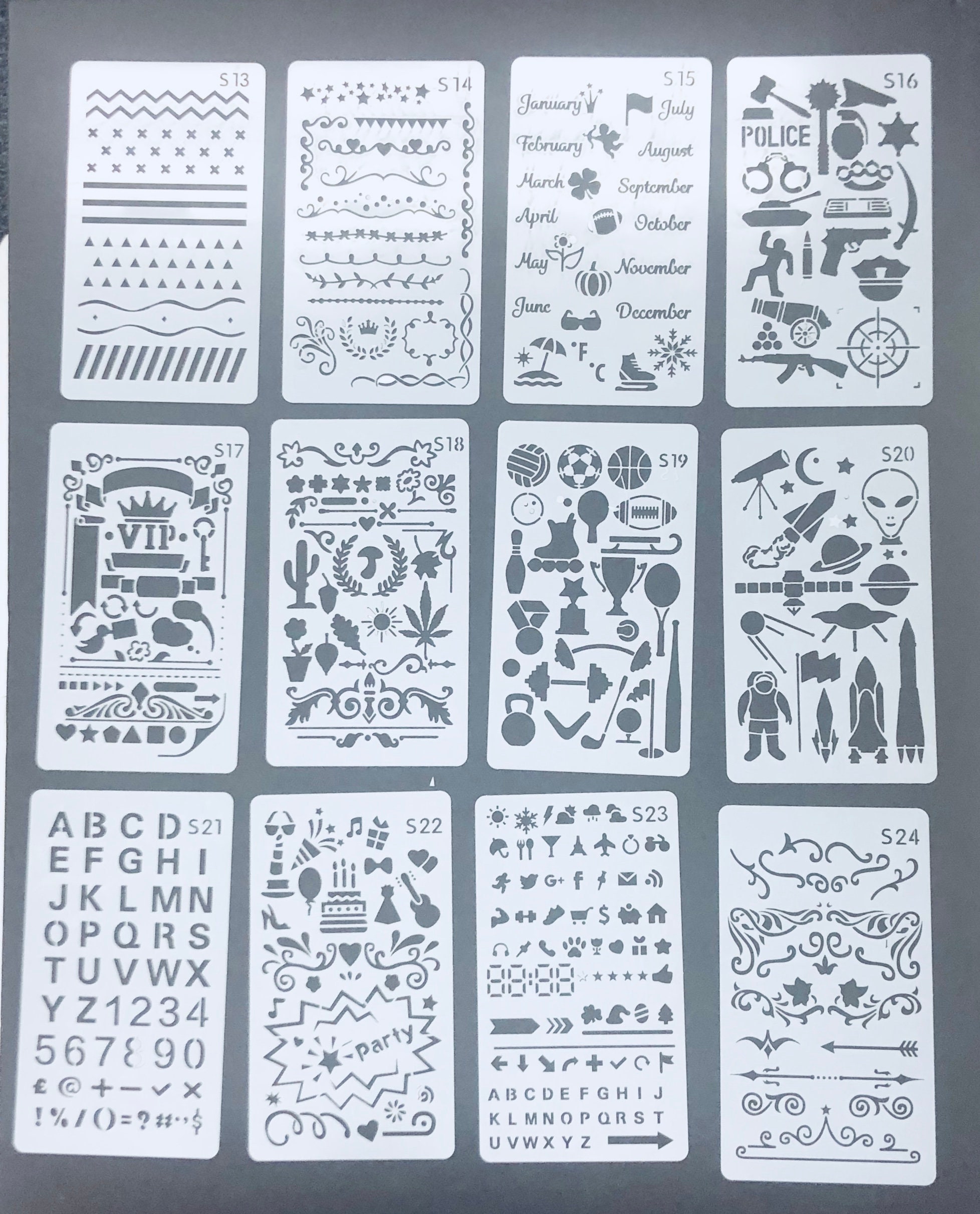 bullet journal stencil template planner scrapbooking supplies etsy