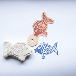 Fisch , Stempel, handgeschnitzt