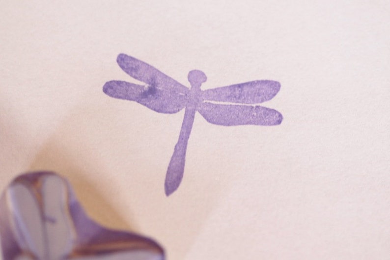 Dragonfly, stamp, hand carved image 2