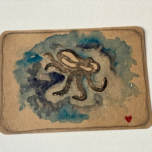 Oktopus Stempel, handgeschnitzt, Steampunk, Bullet Journal Bild 4