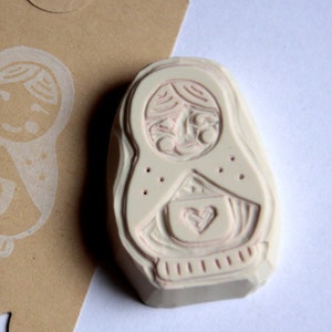 Matryoshka stamp, hand carved image 2