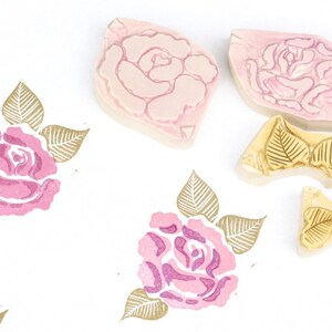 Rosen Set , Stempel, handgeschnitzt