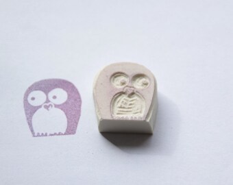 Owl, stamp, hand carved,