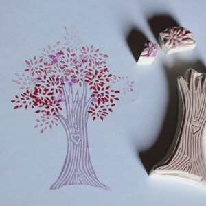 personalized heart tree leaves stamp wedding image 2