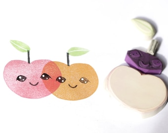 Apple - set, apples , stamp , hand carved