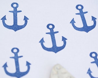 Anchor , stamp , hand carved