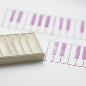 Piano fingering chart stamp, hand carved image 1