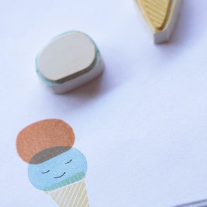 Ice cream cone , ice cream, carved rubber stamps image 4