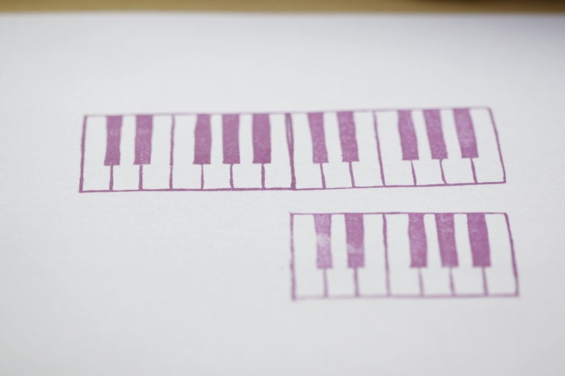 Piano fingering chart stamp, hand carved image 3