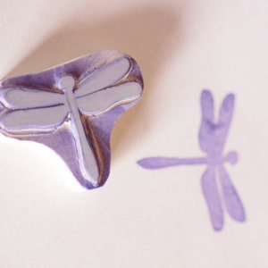 Dragonfly, stamp, hand carved image 1