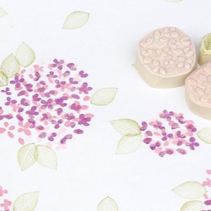 Hydrangea Lilac Set of hand-carved stamps