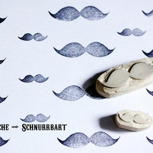 Schnurrbart Moustache , Stempel, handgeschnitzt
